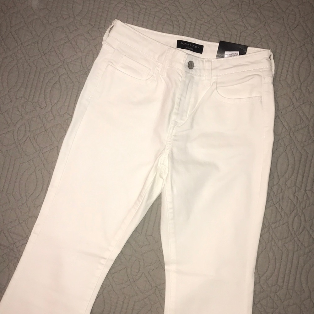 Banana Republic White Wide Leg jeans